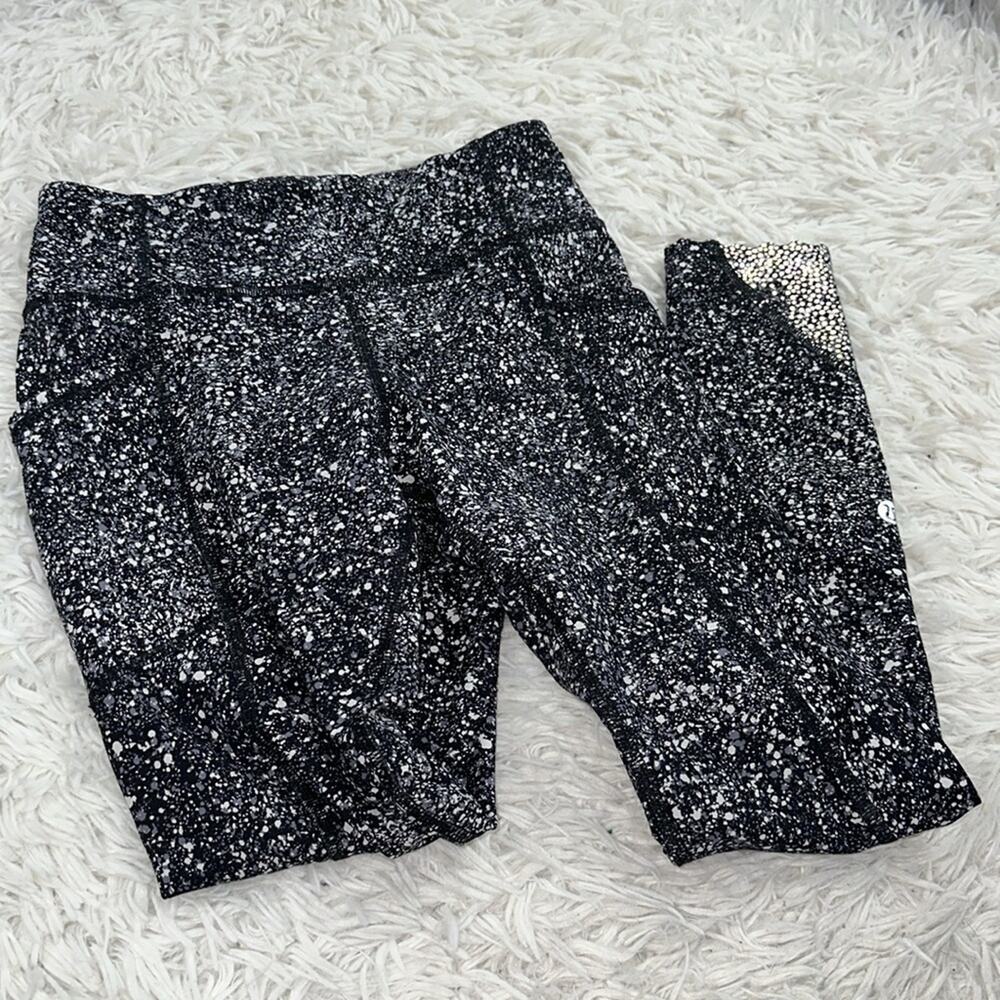 Lululemon Tight Stuff Tight II Splatter White Black / Black